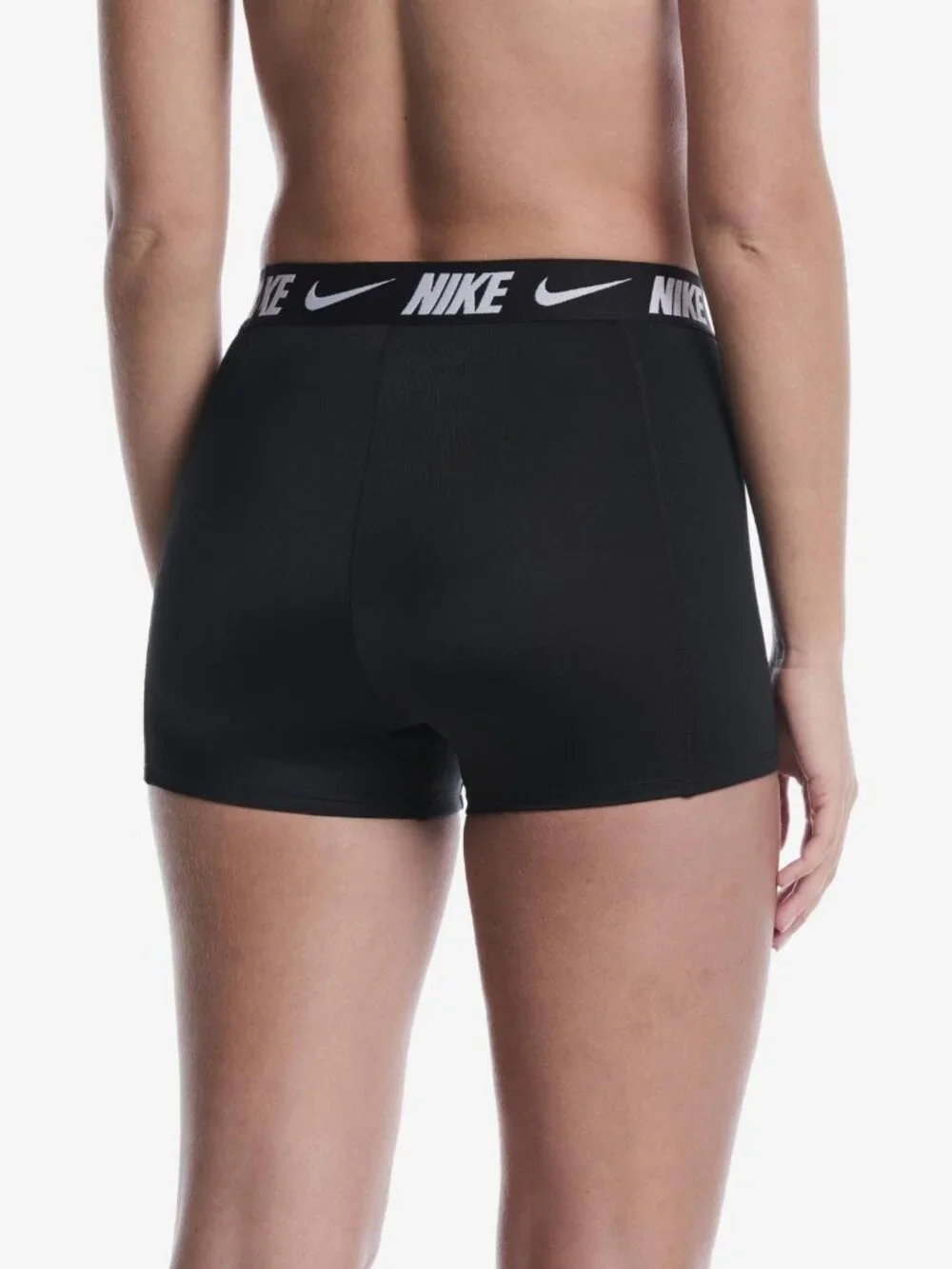 NIKE- Nike Logo Tape Shorts Black With White Logo Women LARGE NWT
